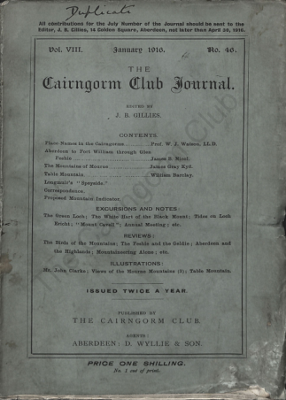 The Cairngorm Club Journal No 46 cover